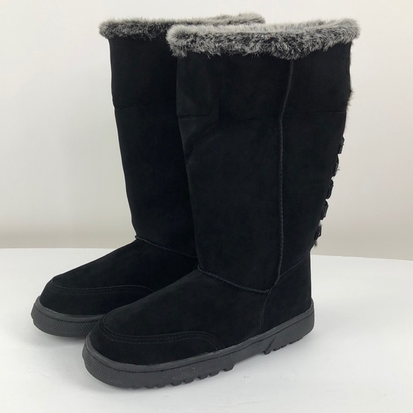 Rampage Albie Mid Calf Boots Black Faux Fur Sz 6 - Picture 8 of 8